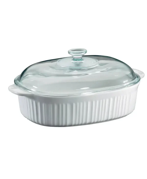 Corningware French White 4 Quart Oval Casserole with Cover