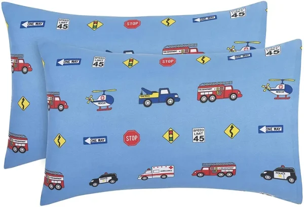 Everyday Kids 2-Pack Toddler Travel Pillowcases - Fire, Police and Rescue