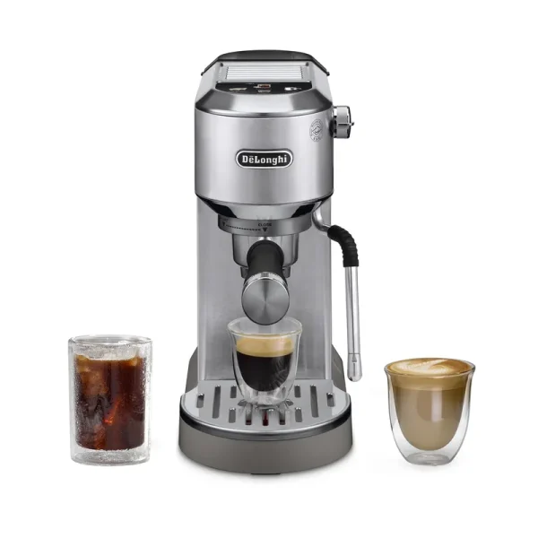 De'Longhi Dedica Duo Espresso Machine, Compact Size with Built in Frother for Latte Art, Brew Espresso, Cold Brew, Lattes & More, Stainless Steel