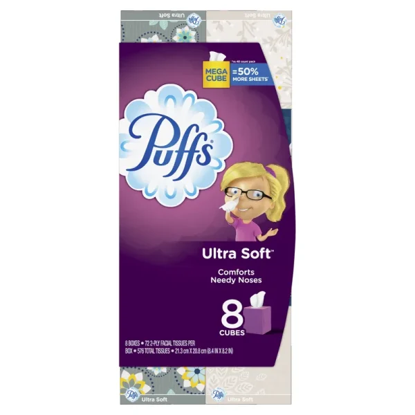 Puffs Ultra Soft Facial Tissues - 8 ct