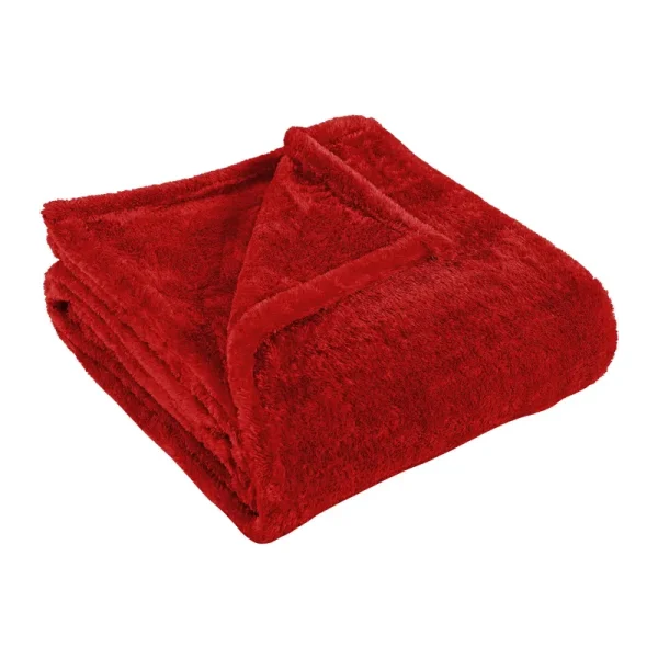Superior Ultra-Plush Solid Fleece Throw ,Red
