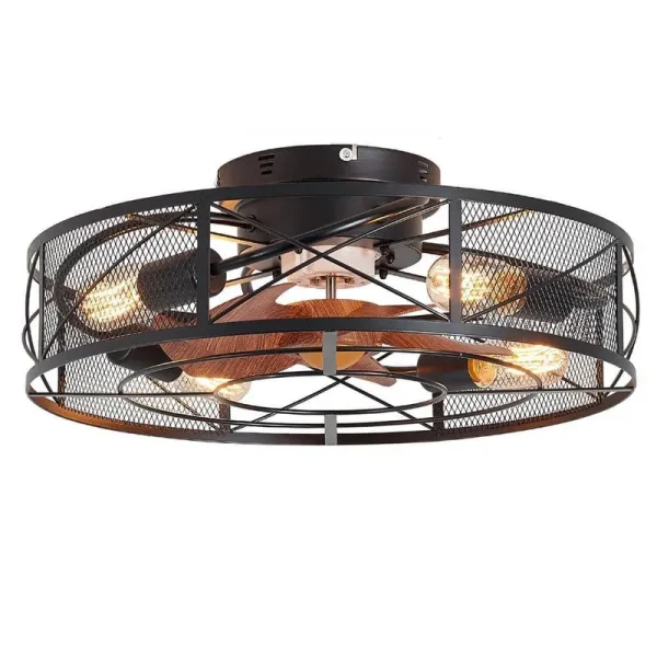18.9 in. Indoor Black Smart Ceiling Fan with Timer, 6-Speed Adjustable and Remote
