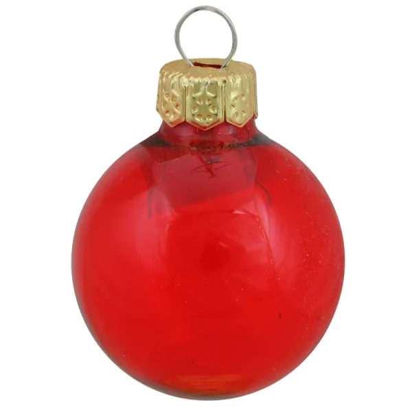 8ct Clear Red Glass Ball Christmas Ornaments 3.25 inch (80mm)