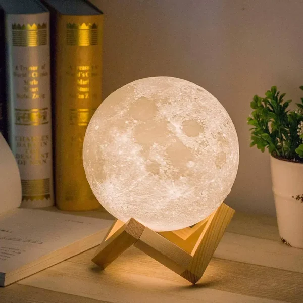 Mydethun Moon Lamp Moon Light Night Light for Kids Gift for Women USB Charging and Touch Control Brightness Warm and Cool White