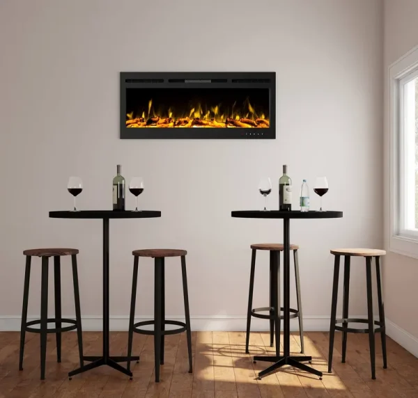 Hastings Home 50-in W Black LED Electric Fireplace