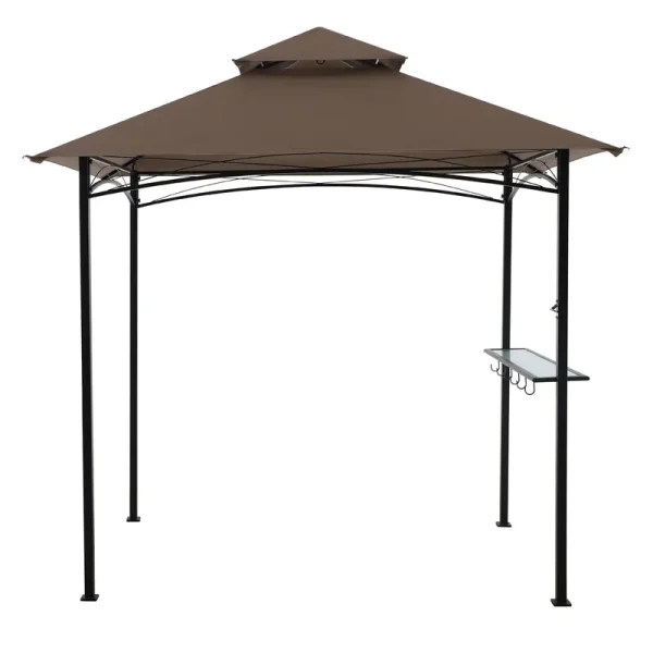 Outsider 7.97-ft x 4.99-Ft Black Metal Rectangle Grill Gazebo