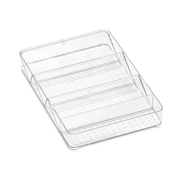 Madesmart Shallow Tray with Angled Dividers - Clear - Large - 1 Each