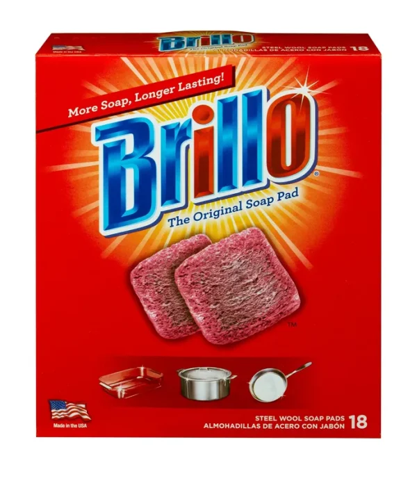 Brillo Soap Pads, Steel Wool - 18 pads