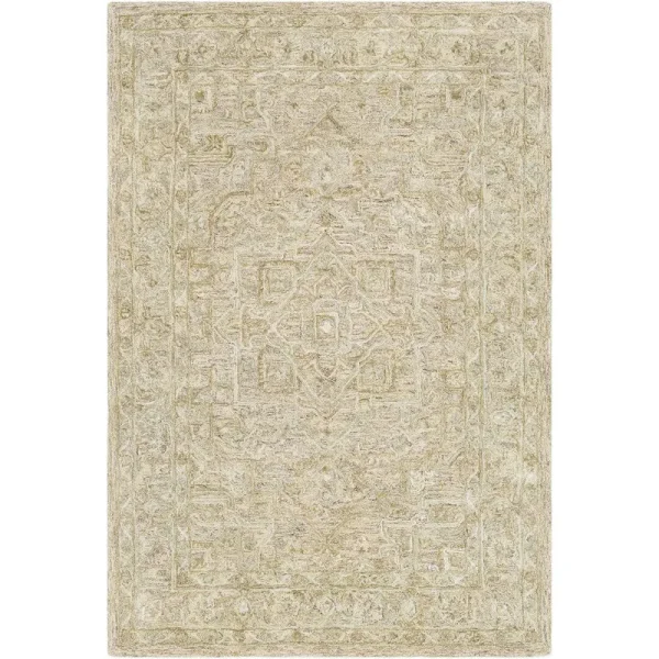Jambi Oriental Handmade Tufted Tan/Cream Area Rug Ophelia & Co. Rug Size: Rectangle 5' x 7'6"