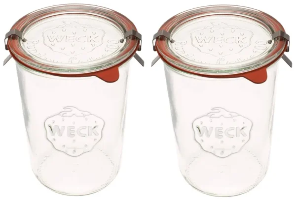 Weck Canning Jars 743 - Weck Mold Jars Made of Transparent Glass - Eco-Friendly Canning Jar - Storage for Food, Yogurt with Air Tight Seal and Lid - 3