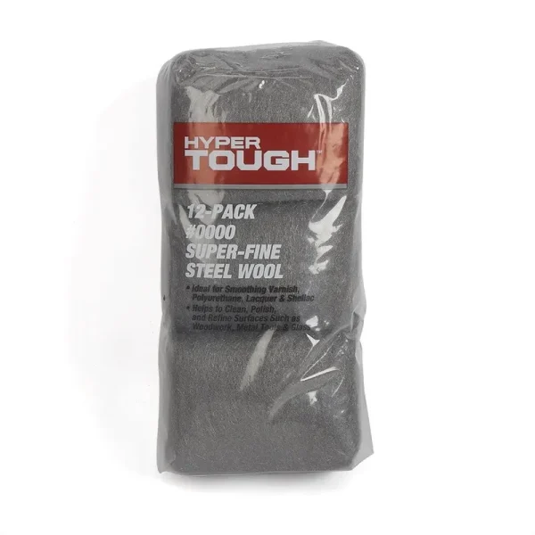 HyperTough #0000 Super Fine Steel Wool Pads, 12 Pack, Size: 12 Pad