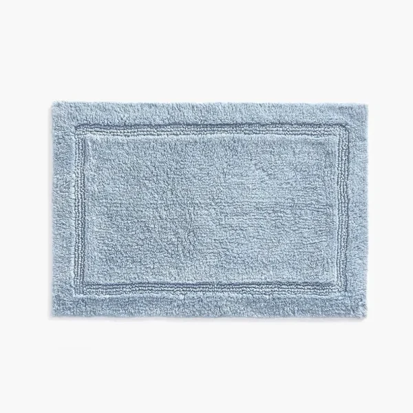 Plush Reversible Organic Bath Rug in Blue Fog by Under The Canopy