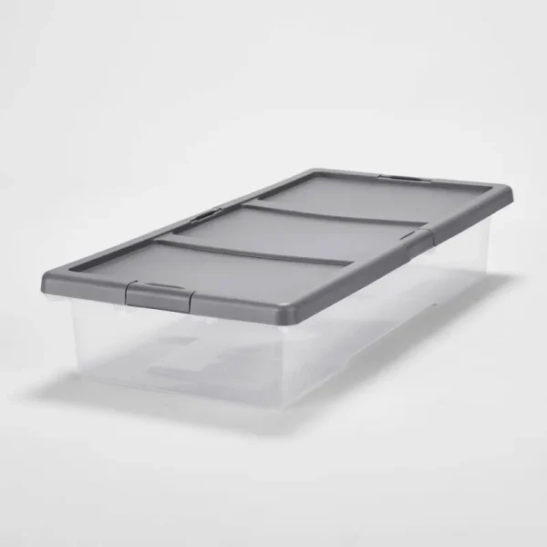 Underbed Latching Clear Storage Box - Brightroom