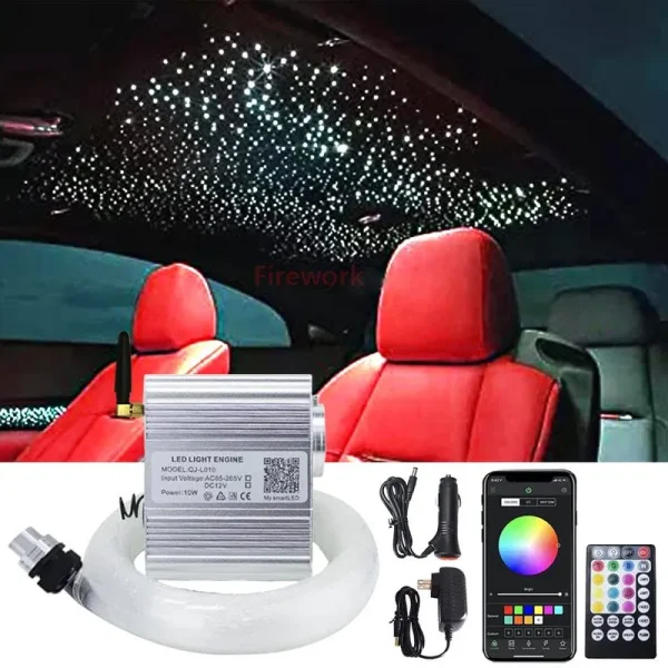 Firework Bluetooth Twinkle 10W Starlight Headliner Kit for Car Home Ceiling Dec