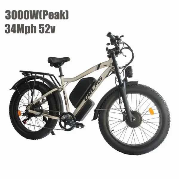 3000wpeak)Motor 190NM Electric Bike SMLRO MX500 for Adults, with 52v25ah Battery E Bicycles, 24" Fat Tire All - Terrain Electric Bicycle for Adult, Max 37MPH Ebike, 7 - Speed UL2849