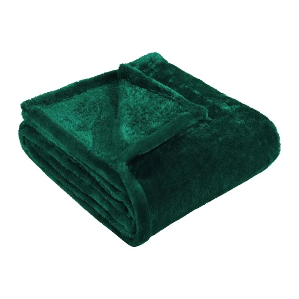 Superior Ultra-Plush Solid Fleece Throw ,Evergreen