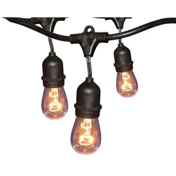 Hampton Bay 12-Light 24 ft. Black Commercial String Light (3-Pack)