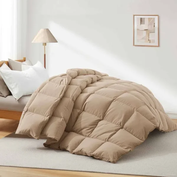 600 Fill Power All Season Down Comforter/Duvet Insert Color: Ginger Root, Size: King Down Comforter