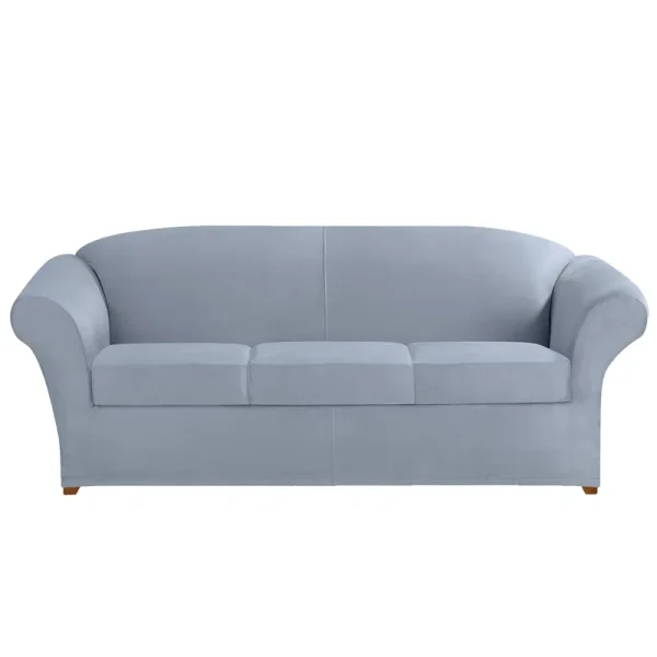 Sure Fit Ultimate Heavy Weight Stretch Box Seat Sofa Slipcover, Pacific Blue