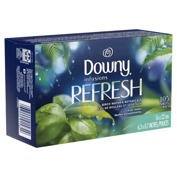 Downy Infusions Dryer Sheets, Birch Water & Botanicals, Refresh - 105 sheets