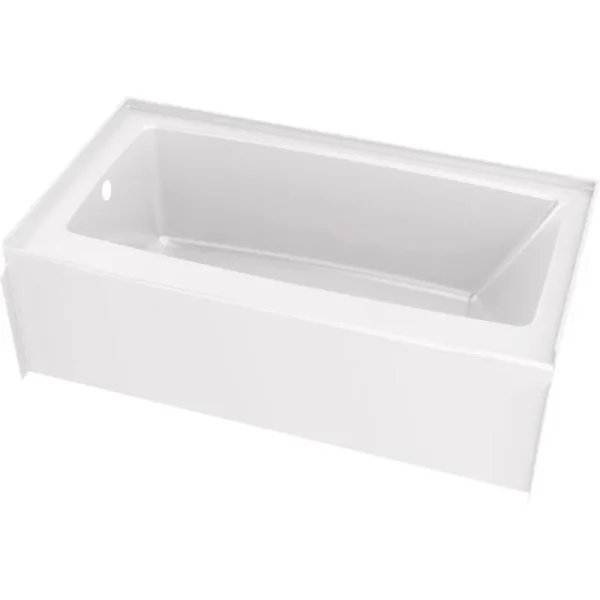 Delta Classic 500 60 in. L x 32 in. W Left Drain Rectangular Alcove Bathtub, White