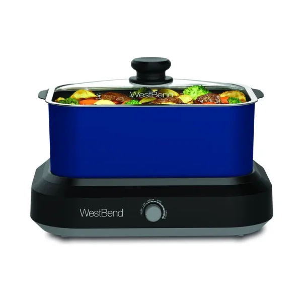 West Bend 5 Qt. Blue Non-Stick Versatility Slow Cooker