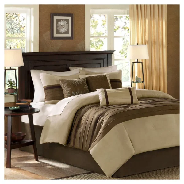Madison Park - Palmer 7 Piece Comforter Set - Full - Natural