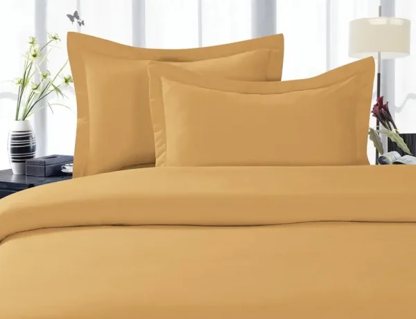 1800 Series Wrinkle 4-Piece Bed Sheet Set, Deep Pocket - Queen Gold