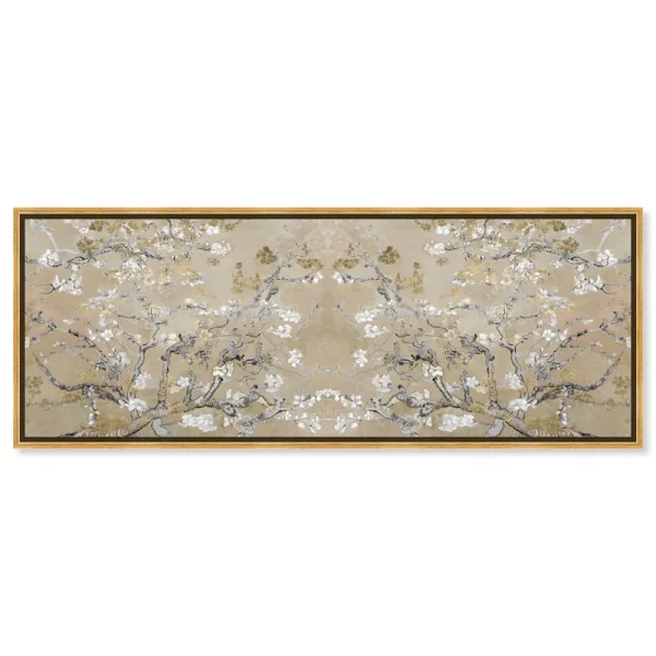 The Oliver Gal Artist Co. French 20 in x 54 in, Van Gogh in Gold Blossoms Inspiration Twin, Large Canvas Wall Art, Living Room, Gold