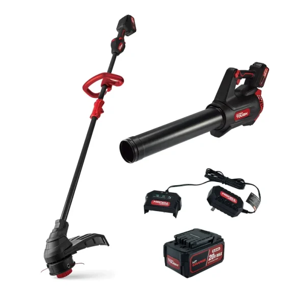 Hyper Tough HT22-401-003-07 20V Max Brushless Battery Powered Trimmer Blower Combo