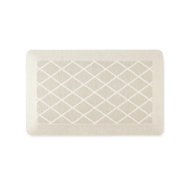 Martha Stewart Miles Modern Diamond Anti-Fatigue Air-Infused Kitchen Mat, Beige, 19.6"x32"