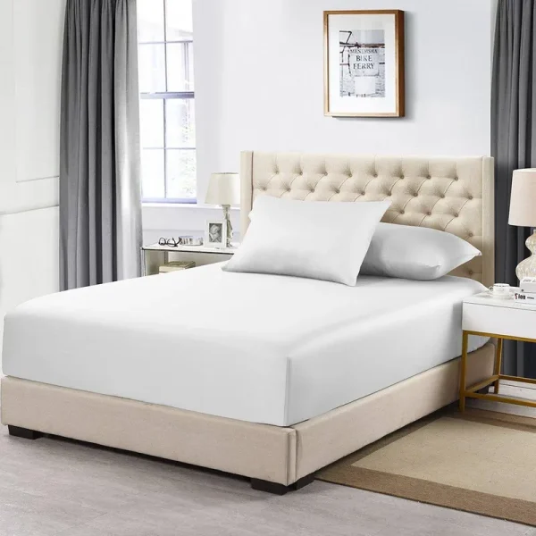 Top Split Flex King Fitted Sheet Only - Solid 608 Thread Count White