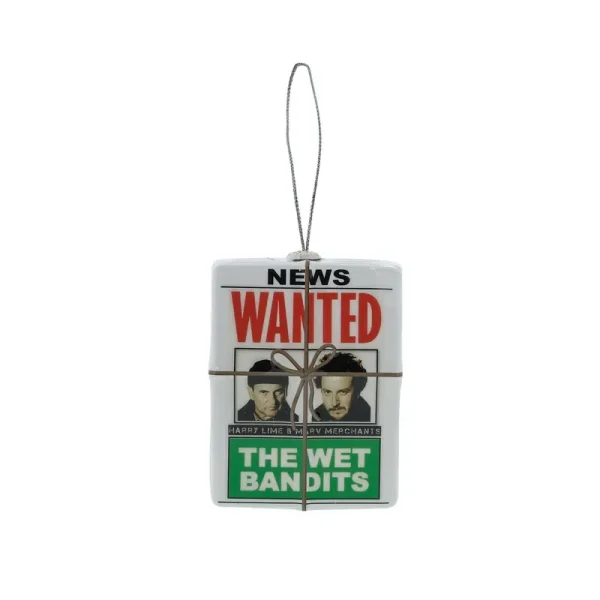 Home Alone The Wet Bandits Wanted Decoupage Christmas Tree Ornament New with Tag