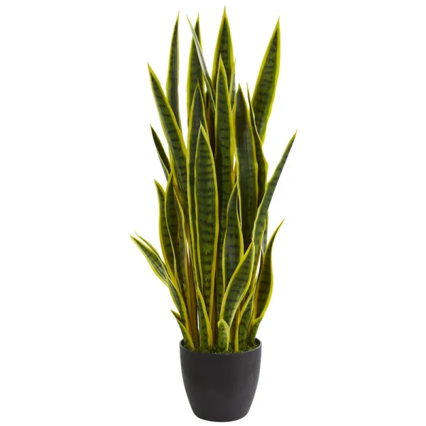 Nearly Natural 38 in. Sansevieria Artificial Plant - Yellow