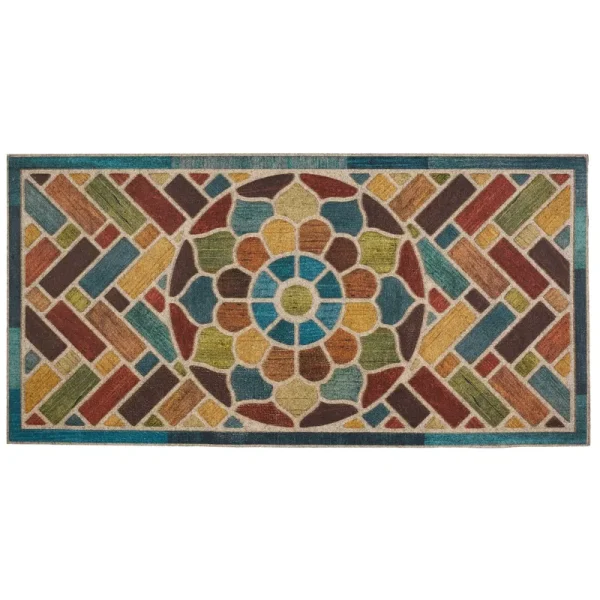 Mohawk Home Ornamental Woodblock Garden Entry Mat, 2x4 ft