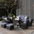 6 PCS-Swivel Chair Sofa Ottoman Table