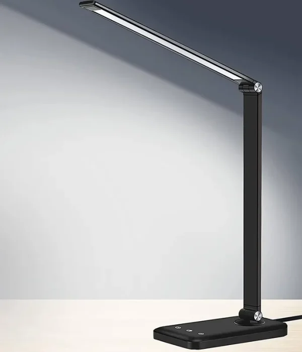AFROG Multifunctional LED Desk Lamp with USB Charging Port, 5 Lighting Modes,5 Brightness Levels, Sensitive Control, 30/60 Min Auto Timer, Eye-Caring