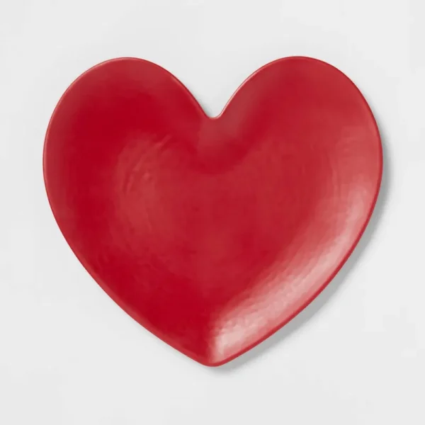 11" x 10" Melamine Heart Plate Red - Threshold