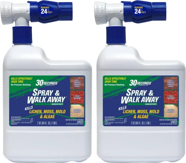 30 Seconds Spray & Walk Away Hose End Sprayer | 2 Pack | Roofs Composite Shingles Asphalt | 64 fl. oz.