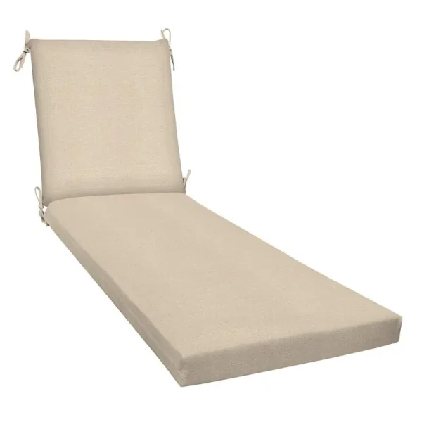 Honeycomb Outdoor Chaise Lounge Cushion - Textured Solid Almond