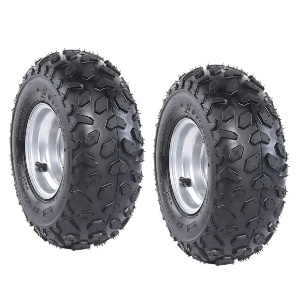 Set of 2 ATV Go Kart Tires 145/70 - 6 Tire with 6" Wheel Rims 3 Lug for Quad Mini Bike Go Cart Drift Trike 4 Wheelers Taotao Coolster 70cc 110cc 125cc Suzuki LT50 (2pcs)