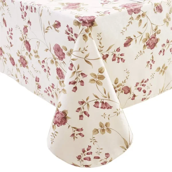 Heavy Duty Vinyl Tablecloth with Flannel Backing Waterproof Oil-proof PVC Table Cloth Stain-Resistant Wipeable Rectangle or Square Table Cover for