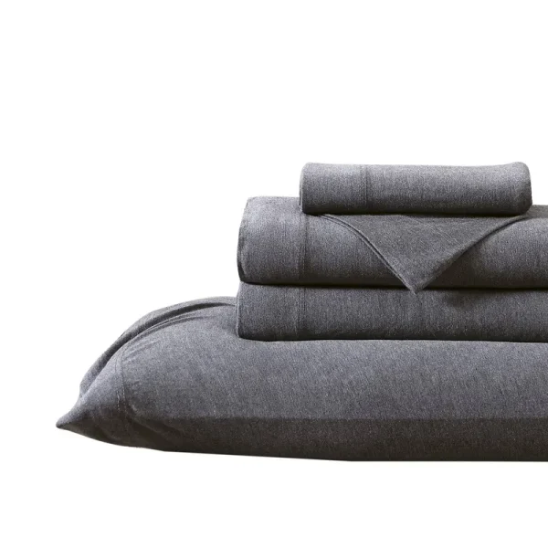 Brielle Home Tencel Modal Jersey Sheet Set Twin XL Heather Charcoal