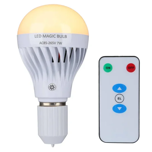 Bsod LED Magic Bulb, 7W Warm White Emergency Light with Remote Controller and Rechargeable Built-In Battery E26 Lamp for Home Indoor Power Outages