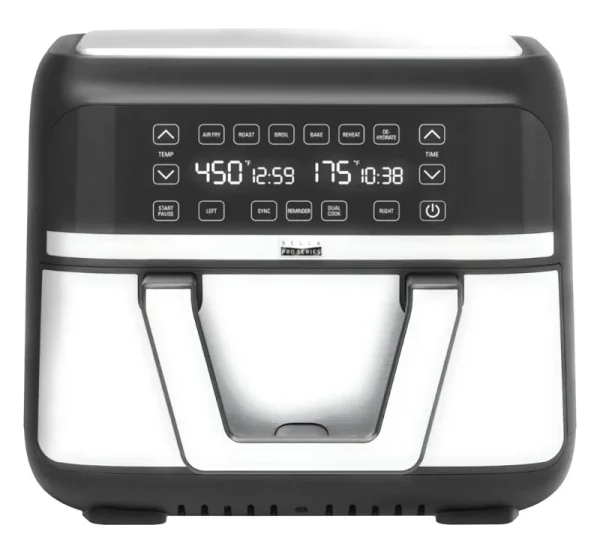 Bella Pro Series - 9-Qt. Digital Air Fryer with Dual Flex Basket - Stainless Steel