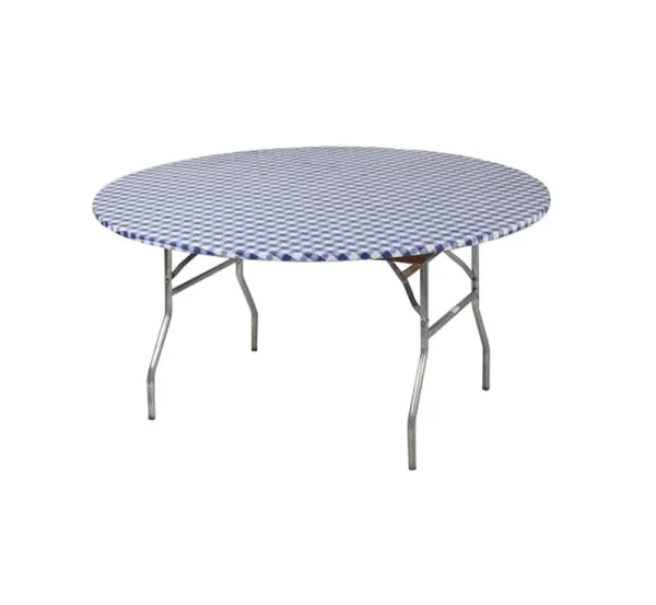 Kwik Covers 60PK-BW 60 inch Round Packaged Kwik-Cover- Blue Gingham