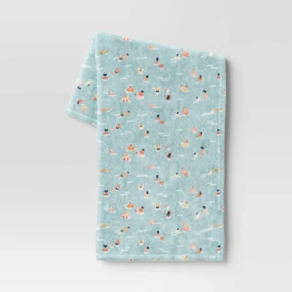 Oversized Beachy Fun Printed Plush Throw Blanket - Room Essentials