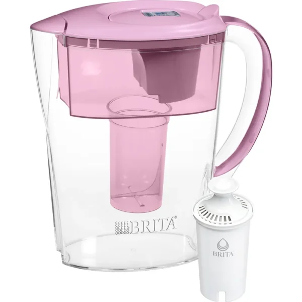 Brita Small 6 Cup Space Saver Water Filter Pitcher with 1 Standard Filter Space Saver Lilac