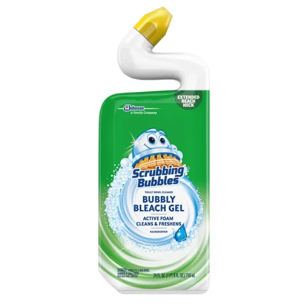 Scrubbing Bubbles Toilet Bowl Cleaner, Bubbly Bleach Gel, Rainshower - 24 fl oz