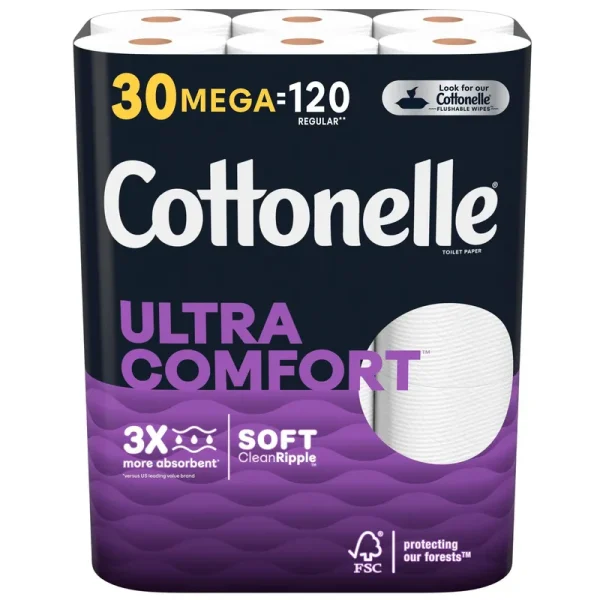 Cottonelle Ultra Comfort Toilet Paper - 30 Mega Rolls